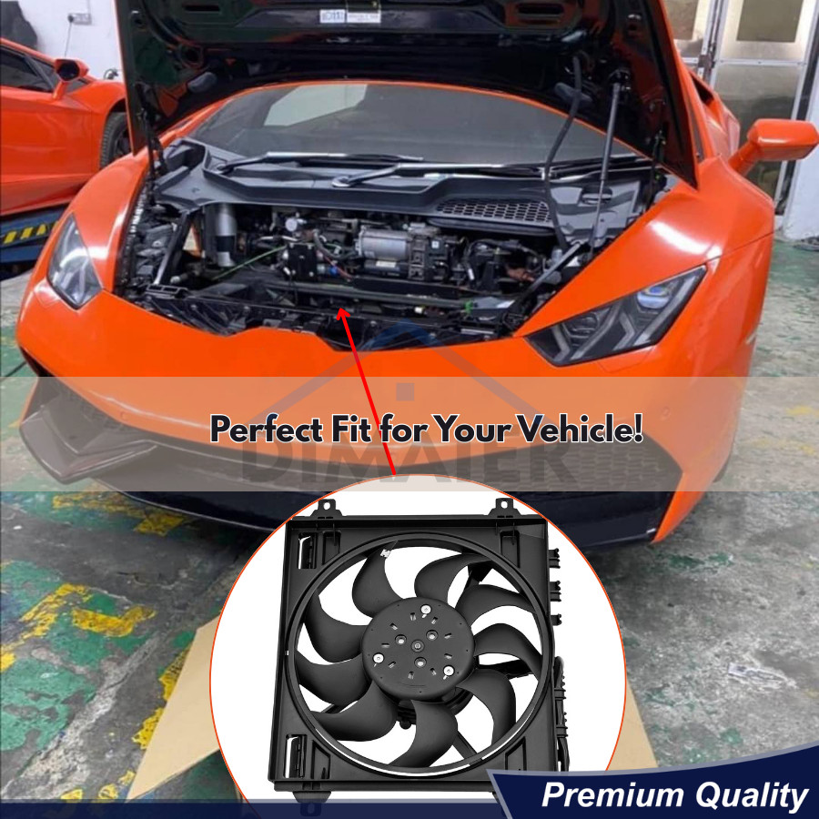 1PCS Radiator Cooling Fan 4S0121203B For Audi R8 Lamborghini Huracan LP610 580