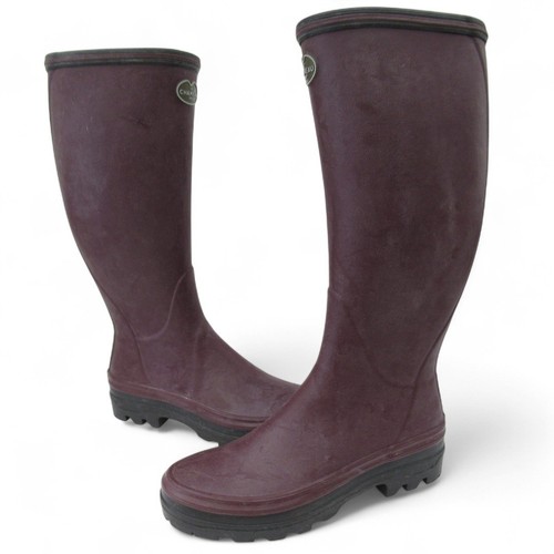 Le Chameau Wellington Boots Size EU42 / UK 8 Wellies Burgundy Outerwear Preloved