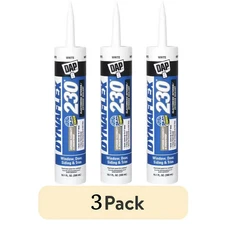 3PACK DAP 18275 Dynaflex 230 10.1oz White Sealant Window Door Trim Waterproof