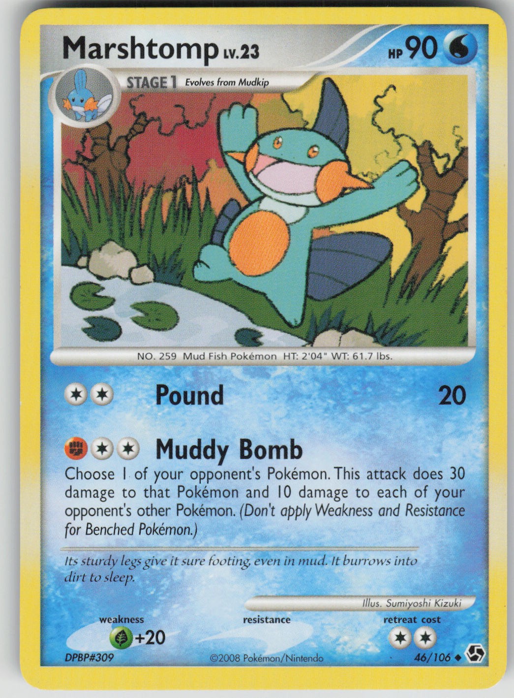Pokemon TCG Marshtomp Uncommon Great Encounters 46/106