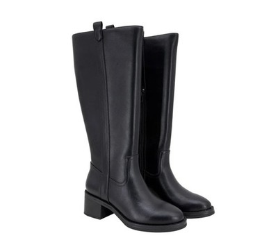 Kensie Women's Size 9, Naya Zipper Low Block Heel Tall Boots, Black