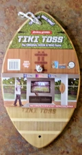 Tiki Toss Deluxe Hook and Ring Game  100% Bamboo Wood Football Edition NEW