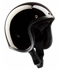 OFERTA Casco MOTO Negro BRILLO BANDIT Jet Abierto Open face Helmet Custom