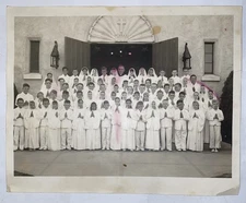 La Nopalera Studio Tucson Arizona 8x10 B&W Photo Catholic School Communion