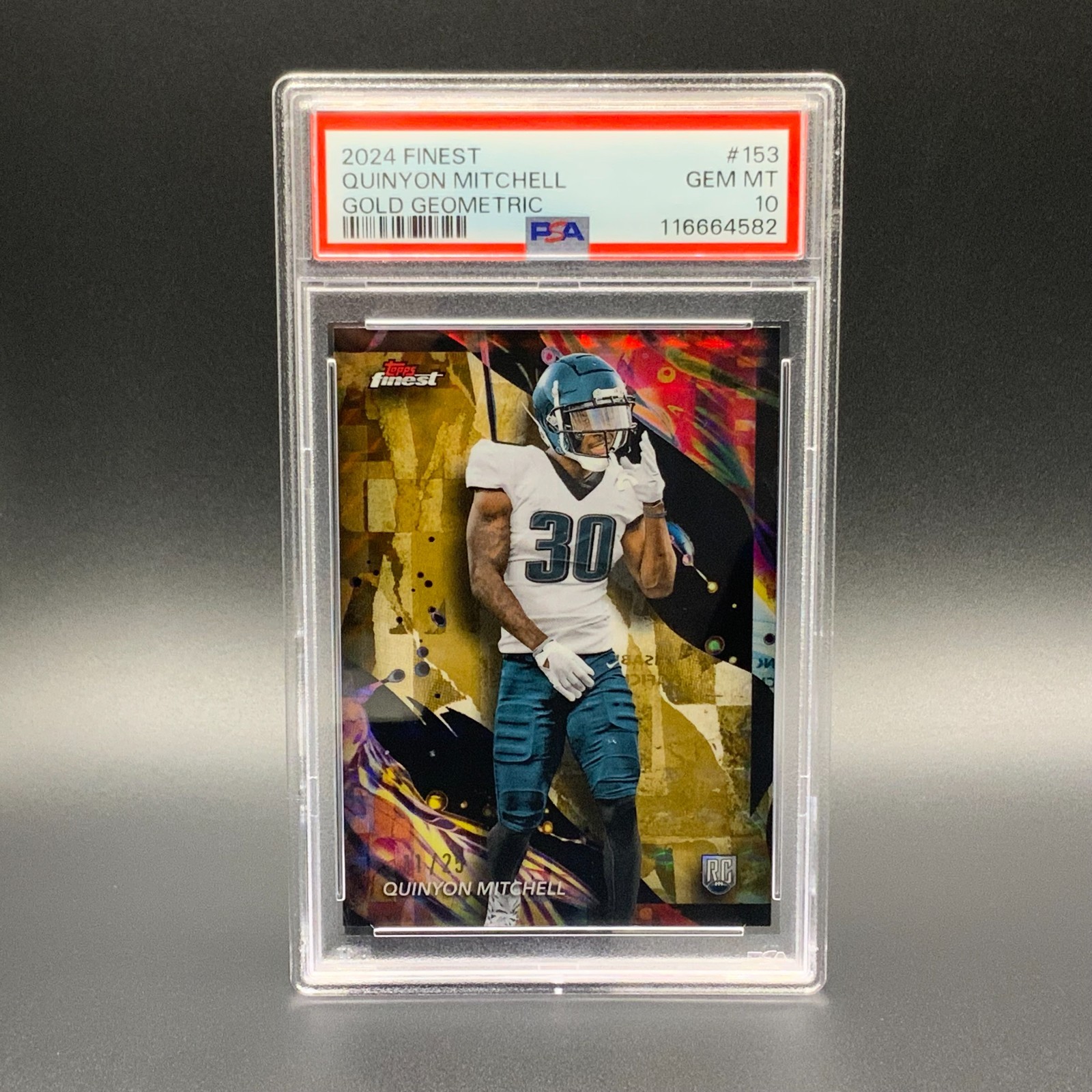 Quinyon Mitchell Gold /25 - 2024 Topps Finest Geometric Refractor #53 Eagles