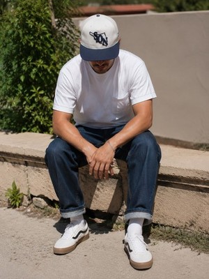 Sonora Mexico Snapback Hat  Embroidered Cap Silk Head New White/Blue