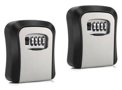2 Pack Key Lock Box, Combination Lock Box Wall Mounted Waterproof Key Storage...