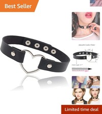 Versatile Adjustable Heart Choker Necklace - Perfect for Parties  Festivals