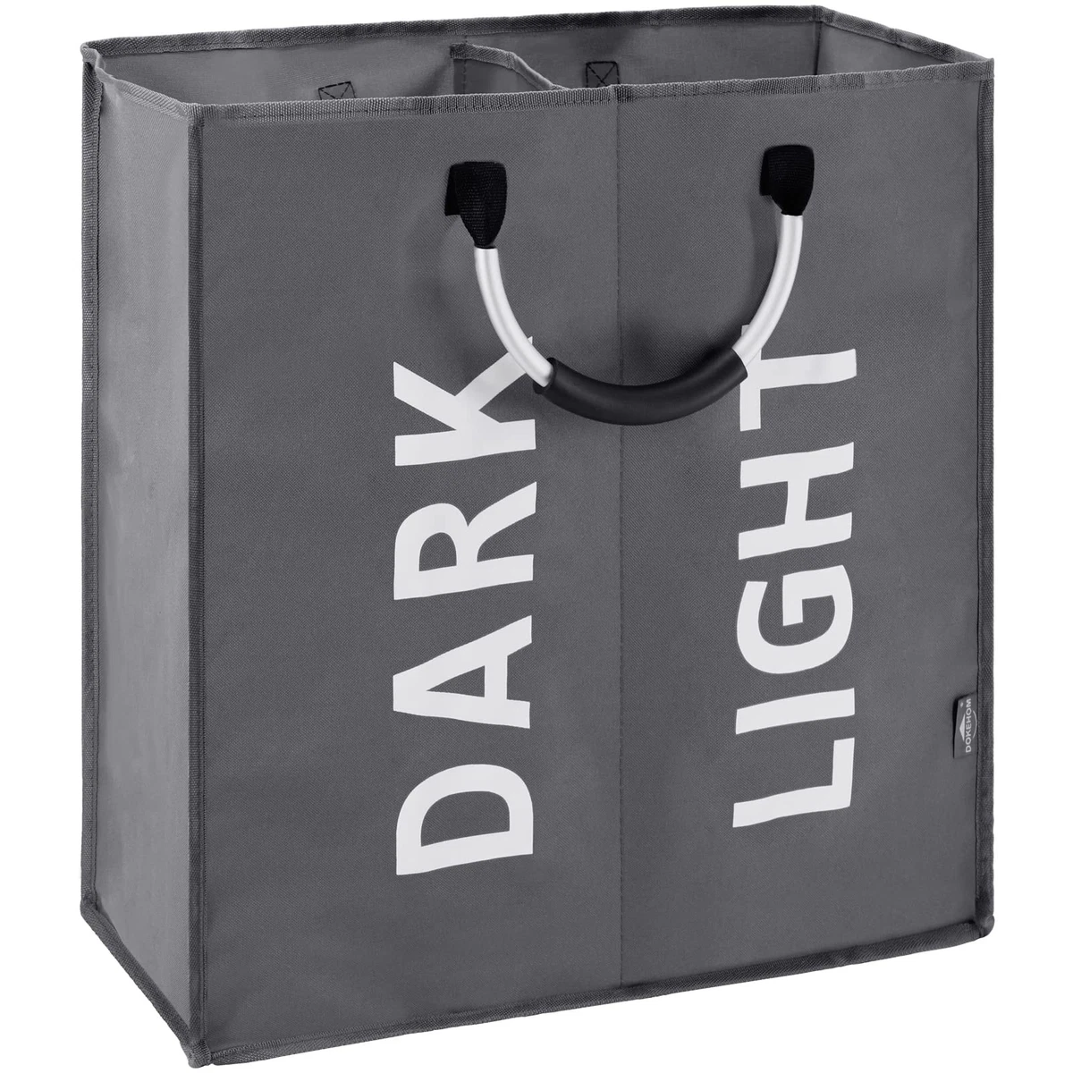 DOKEHOM 80L Large Collapsible Washing Laundry Basket Bag with 2 Sections for