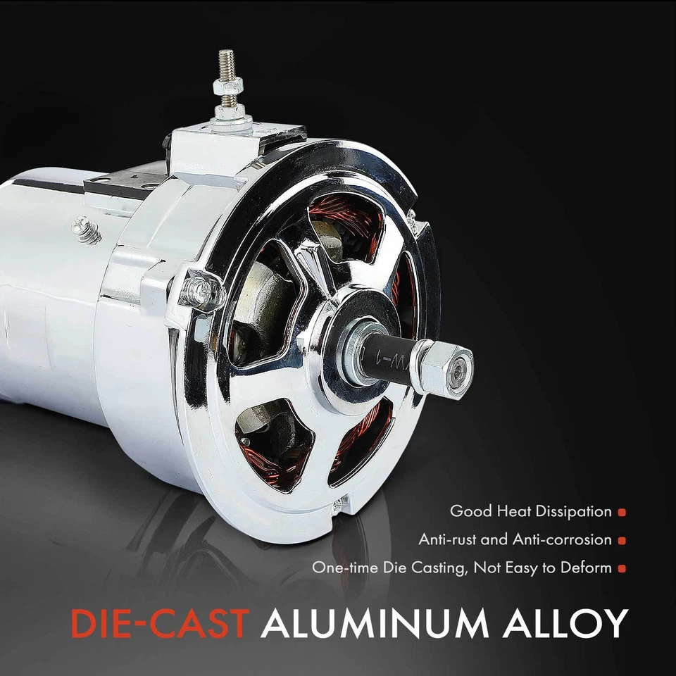 Chrome Alternator for Volkswagen Beetle Bosch Style 1975 1976 1977 1978-1979 55A - Image 4 of 4