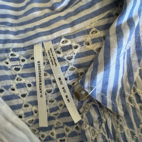 Camisa Anthropologie Sin Mangas Buttondown Vestido Forrado Cintura Corbata Bolsillos Recorte - Imagen 5 de 7