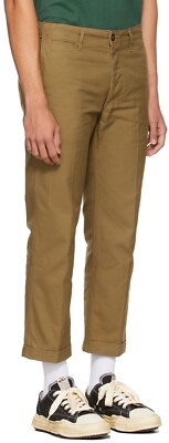 VISVIM Men's 'High Water Chino' Cropped Cotton Twill Pants Khaki 3