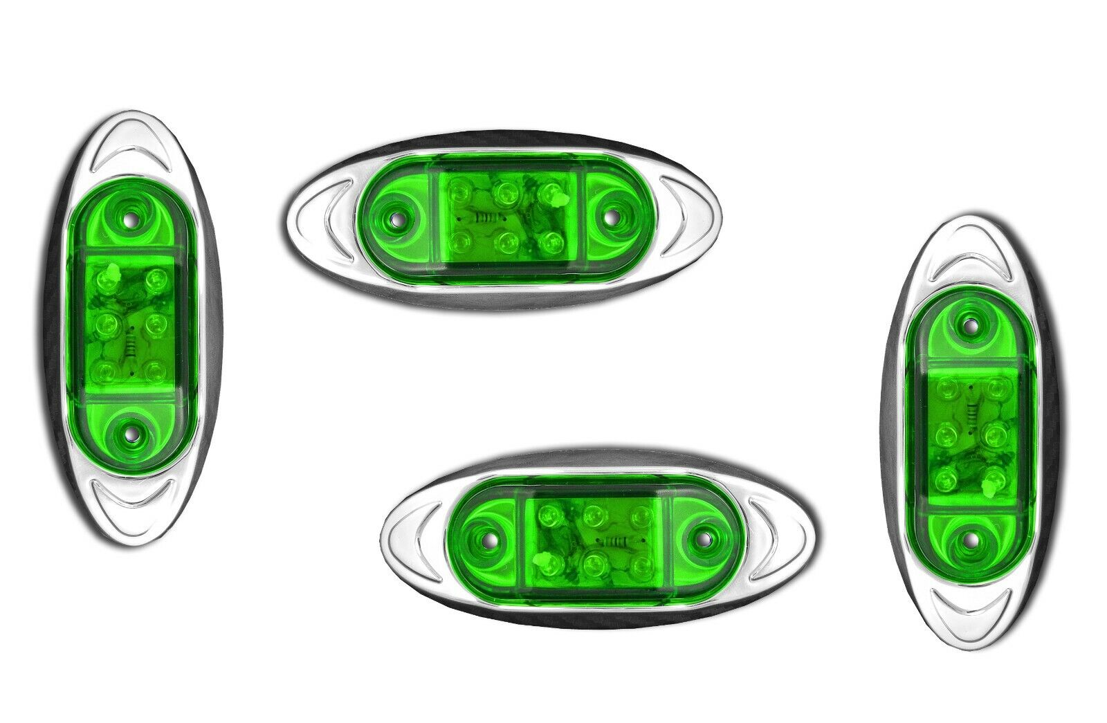 4x 12V GREEN 【SALE／67%OFF】 新発売 LED SIDE MARKER PICKUP C LIGHTS TRUCK CLEARANCE VAN
