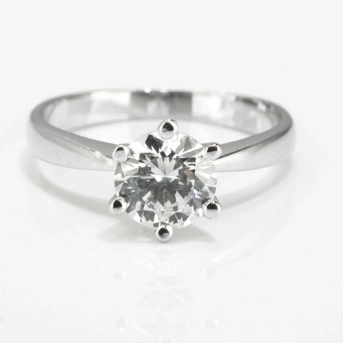1.00 Carat Ladies Round Cut Natural Diamond Engagement Ring 14K White Gold - Picture 4 of 14