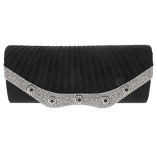 Black Color Satin Clutch Evening Bag PDP074-BLK