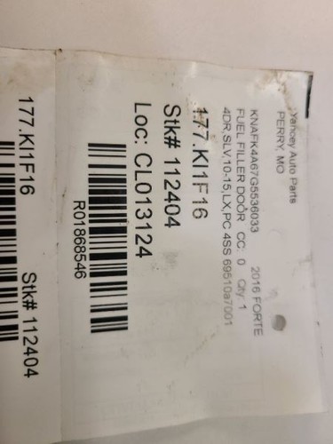 2015-2017 KIA FORTE Fuel Filler Door Silver 69510A7001 15-17 - Picture 8 of 12
