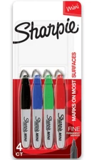 SHARPIE Mini Permanent Markers Fine Point Assorted Colors 4 Count