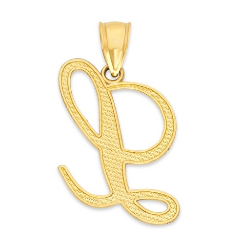 10k Real Solid Gold Initial Pendant, Personalized Cursive Letter Charm Jewelry - Picture 38 of 66