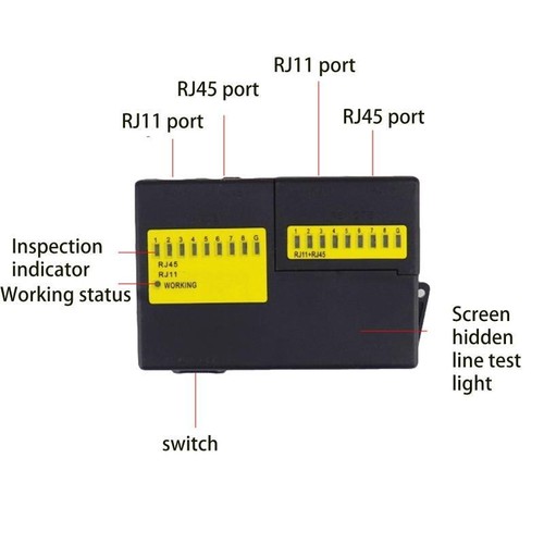 Multi-functiona lNetwork Cable Tester Rj45 Rj11 CAT5 Lan Ethernet Line Tester - Photo 5/9