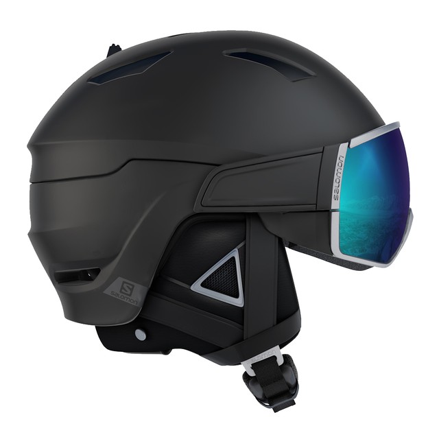 Salomon Driver+ Mens Black & Silver Skiing Helmet with S1 & S3 Visors