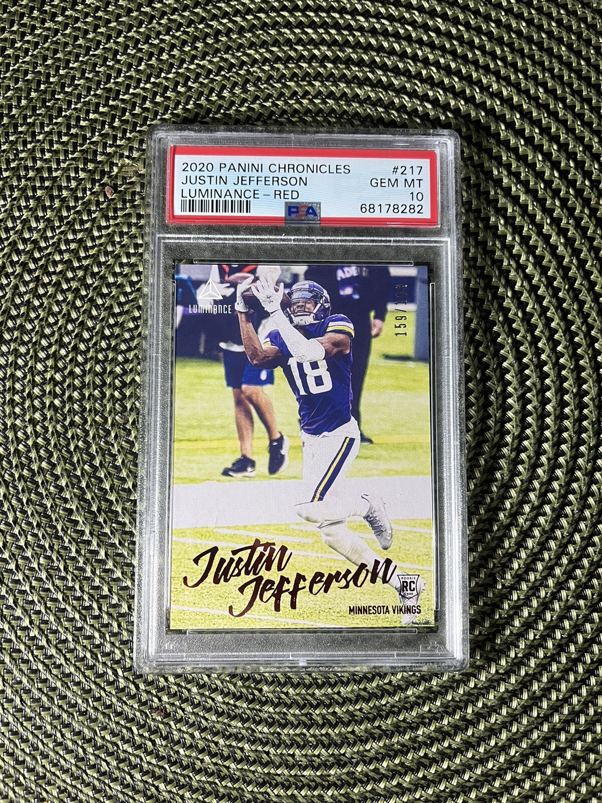 Justin Jefferson Panini Chronicles Luminance #217 Red