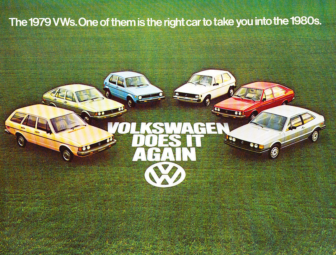 1979 VW Volkswagen Sales Brochure Folder - Beetle Vanagon Dasher