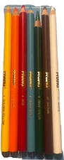 7 Prang Colored Pencils Thick Core Yl’s, Orange, Red , Lt Blue, Brown, Grn & Wht