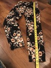 H&M Woman’s Floral Print Slim Fit Pants Size 2 Black Pink Slacks Colorful Unique — photo 3
