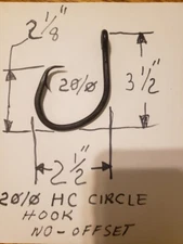 5 Pack- Circle Hooks N0-Offset Size 20/0  Big Game/ Shark Hooks/ Gator Hooks .