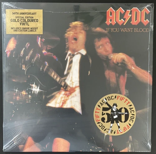 AC/DC IF YOU WANT BLOOD YOUVE GOT IT GOLD VINYL LP 50TH ANIV LIMITED SEALED MINT