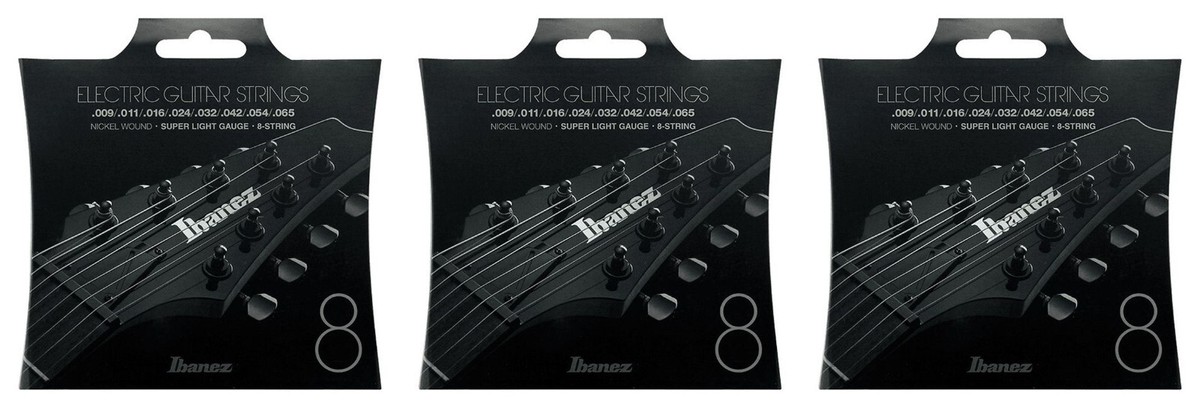 Ibanez IEGS8 8 String Electric Guitar Strings Super Light