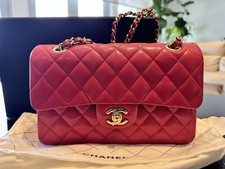 NIB Chanel Small Double Flap Bag Red In Caviar Leather Very Rare Retails 10900