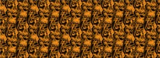 Seamless Orange 3D Skulls Bike Motorcycle Grunge Car Wrap Vinyl Decal Graphic US