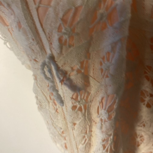 Vtg Y2K 90's Betsey Johnson SZ 4 White Pink Lace Crochet Ruffle Hem Slip Dress - Picture 12 of 16
