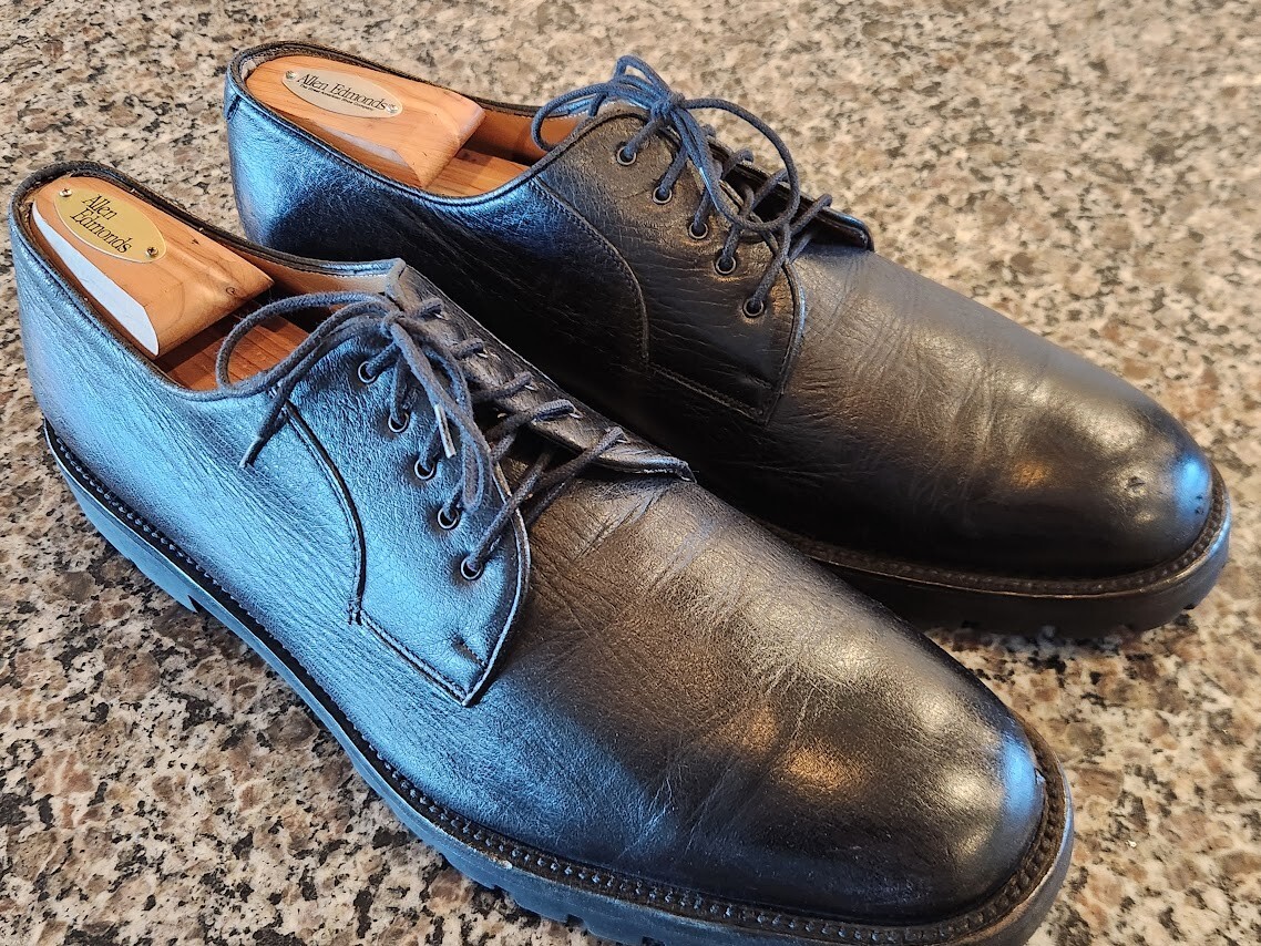 Salvatore Ferragamo Black Pebbled Grain Oxford Size 13 D  display picture 1