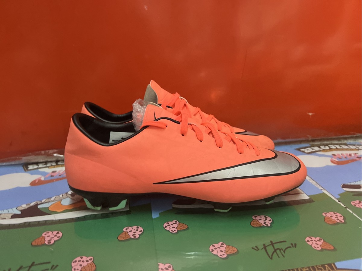 NIKE MERCURIAL VAPOR X FG BRIGHT MANGO SOCCER CLEATS SIZE