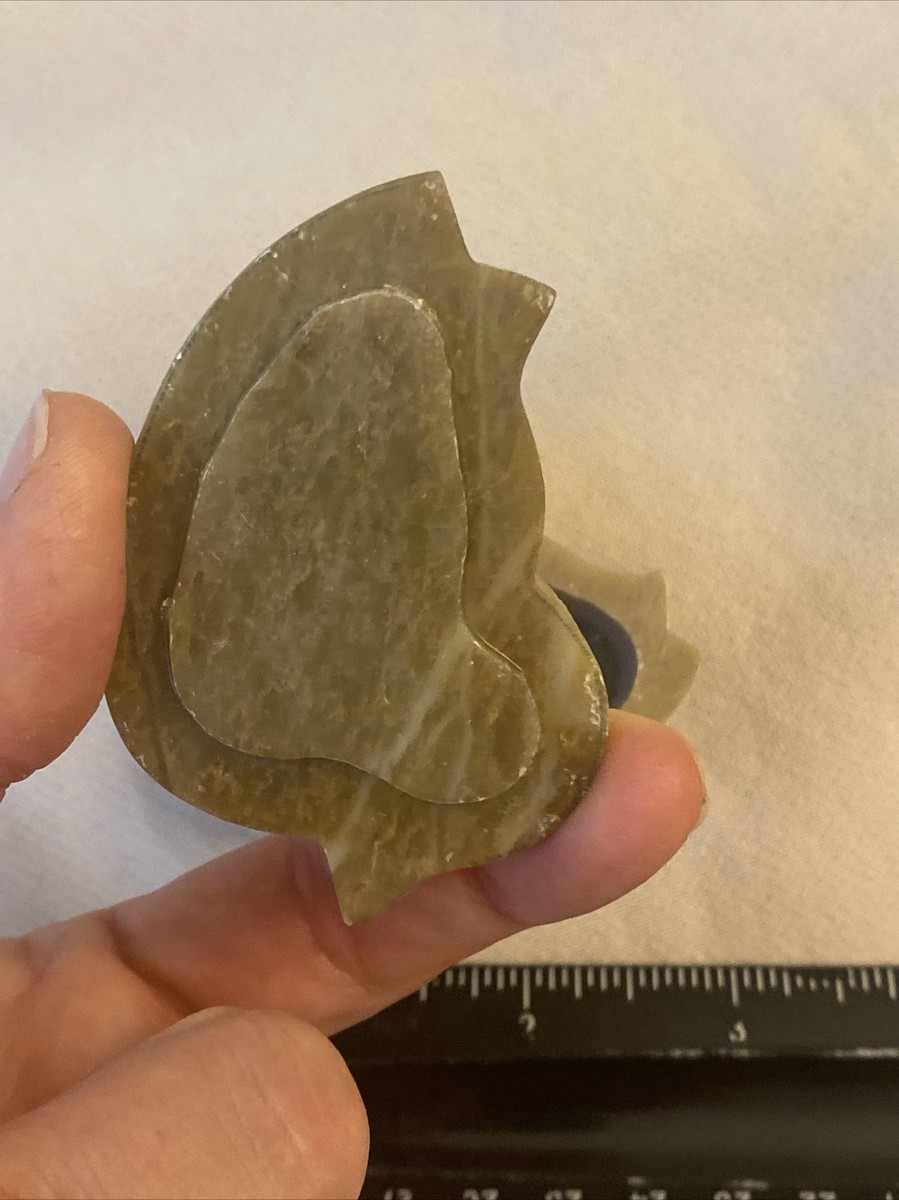 オニックス　置物 Vintage carved ONYX bird keepsake treasure trinket box tiny modern