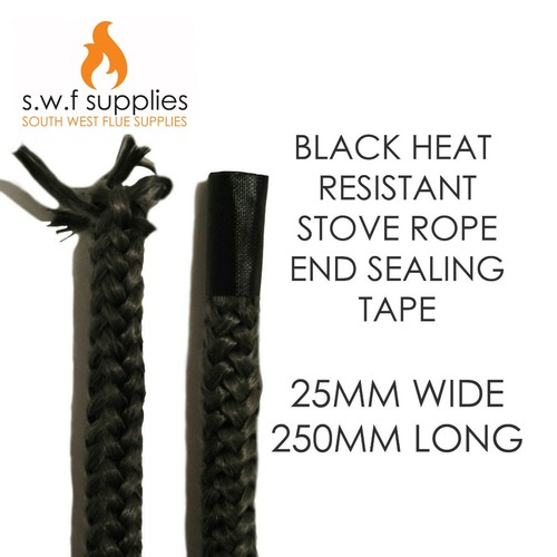 Heat Resistant Self Adhesive Fire Stove Rope End Sealing Tape 25mm x 250mm B&W eBay