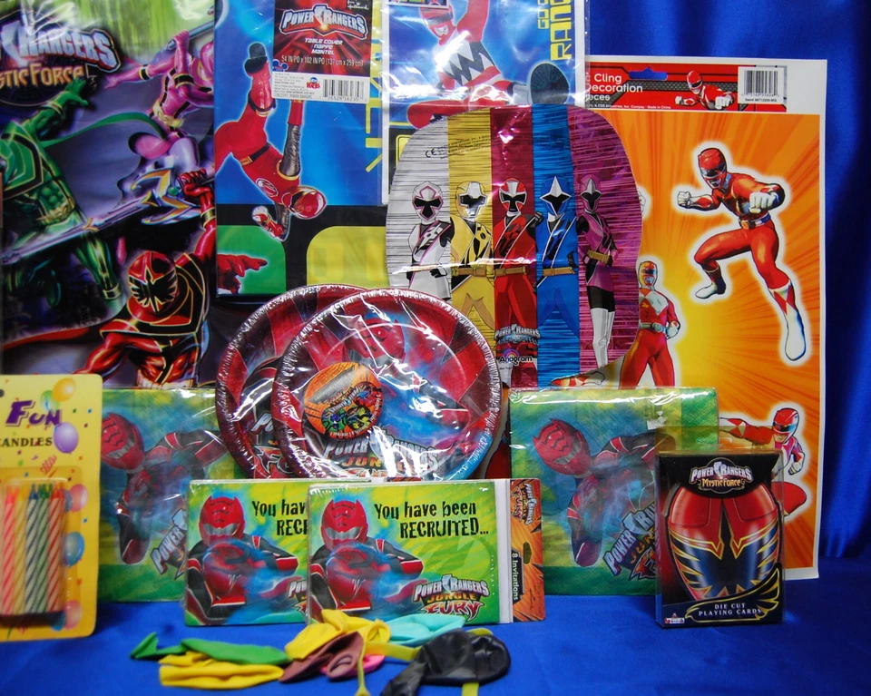 Power Rangers Fiesta # 23 Platos de Postre Cubierta Pegatinas Invitaciones Tarjetas Botín Foto 4 de 4