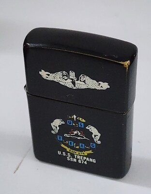 USS TREPANG SSN-674 ZIPPO LIGHTER NAVY GIVEN TO MR BAR ON 1993