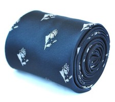mens tie navy dark blue with Sherlock Holmes designer by Frederick Thomas