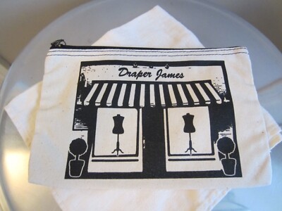 Draper James Women Ivory Canvas Makeup Bag One Size