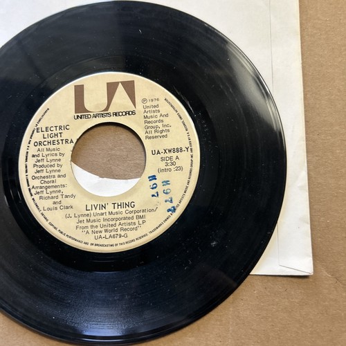 ELO Electric Light Orchestra Living Thing Livin/Ma Belle 1973 United Artist 45 - Picture 2 of 4