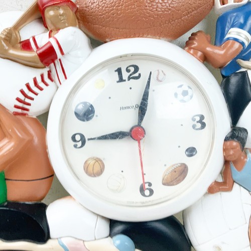 VTG Burwood Sports Clock WORKS Football Basketball Baseball Soccer & More Retro - Picture 2 of 12