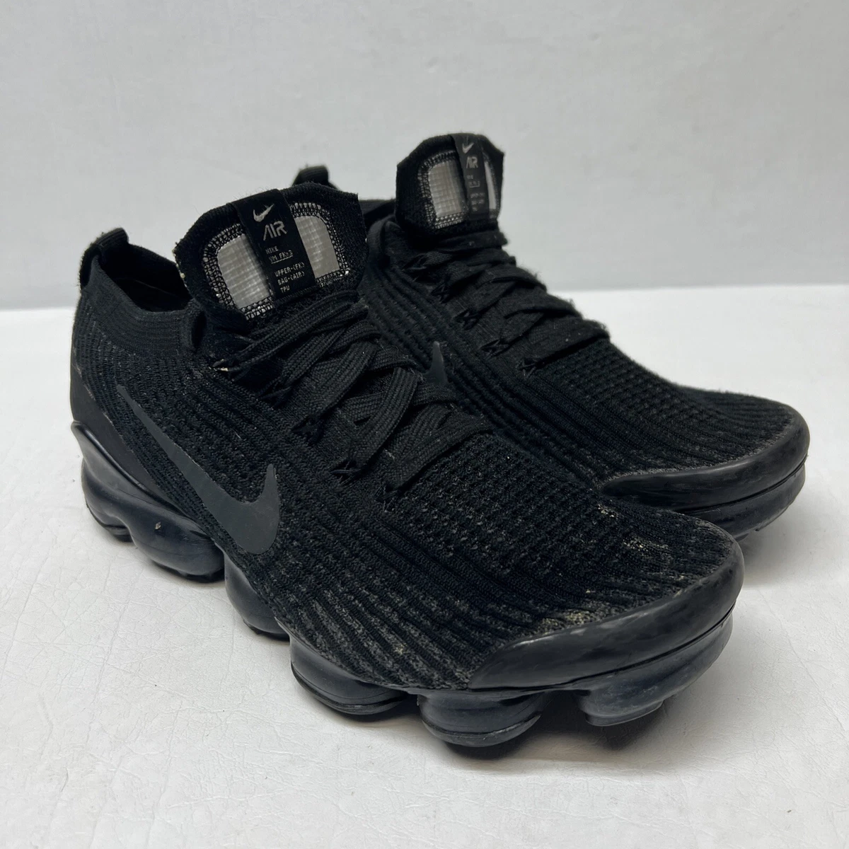 Nike Air VaporMax Flyknit 3 &#039;Triple Black&#039; Men&#039;s Sz 8 Womens 9.5 | eBay