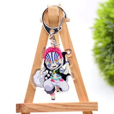Anime Demon Slayer Akaza Bag Pendant Keychain Keyring Christmas Cosplay Gift 3