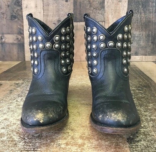 Stivaletti da cowboy Frye 76684 Wyatt neri con borchie donna 6,5 B - Foto 6 di 12