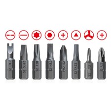 25mm Short Driver Bit Phillips/Slotted/Hex/Torx 1/4" S2 Magnetic Screwdriver Bit