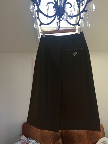 New PRADA Nylon Gabardine Logo Skirt Green Size 38 - Picture 5 of 10