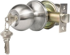 Constructor Chronos Entry Door Knob Lock Set Satin Nickel Finish Lever Handle
